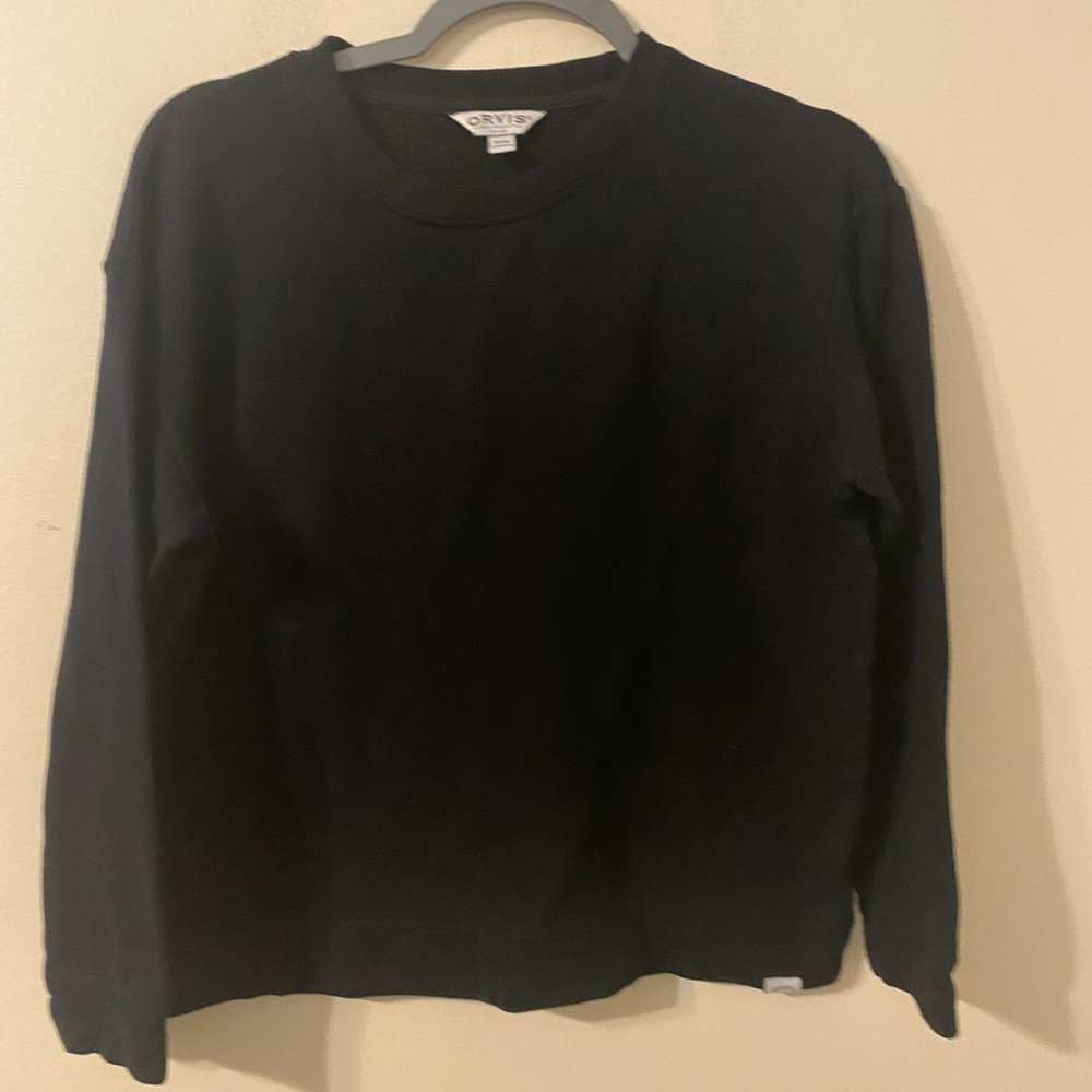 Womens Orvis‎ Classic Collection Cozy Crewneck Pullover Black Size Small